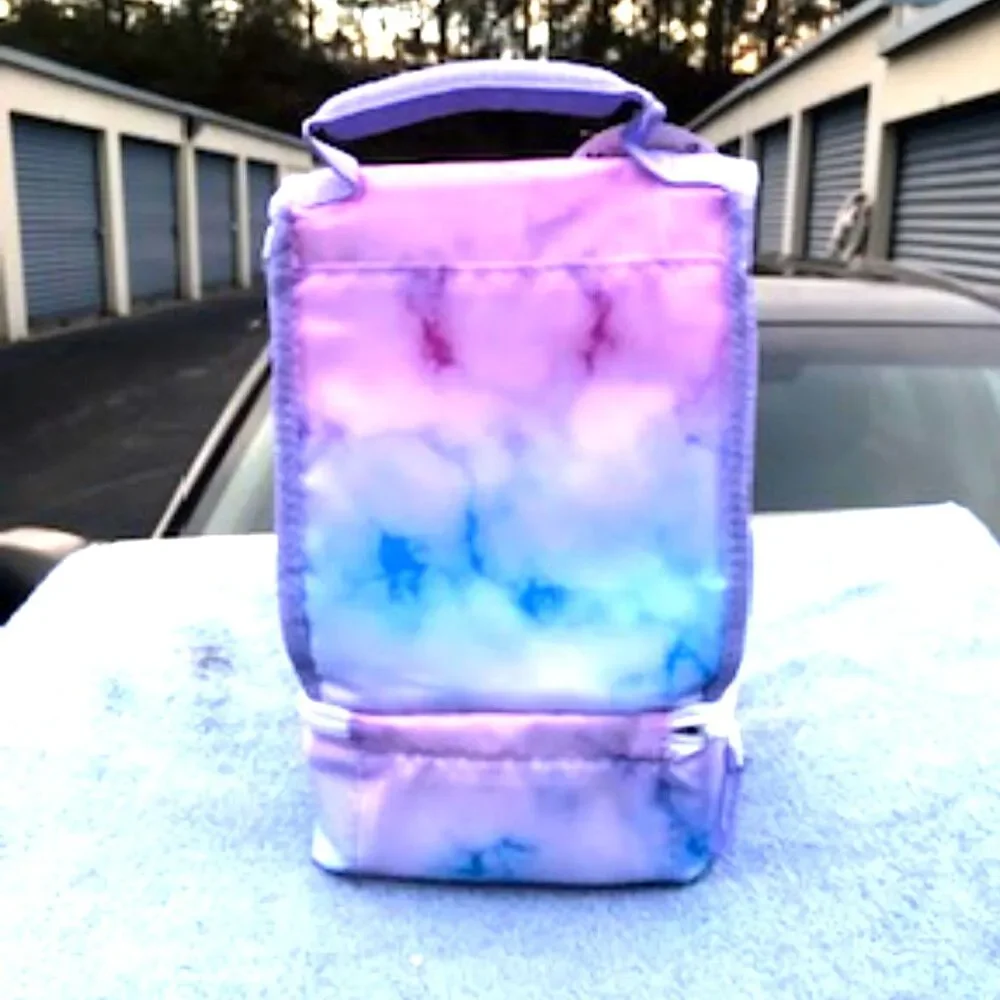 {2} Compartment Thermal Insulated Lunch Bags w/ Padded Handle {2} Pcs Artic Zone